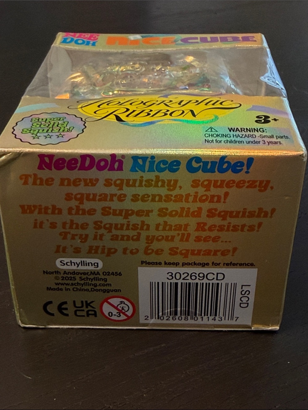 Needoh Holographic Ribbon Nice Cube - Clear Iridescent *New and Authentic* - Picture 2 of 2